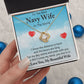 Couples Gifts, To My Navy Wife Necklace Gifts From Husband, Wedding Anniversary Jewelry For Wife From Husband, Wife Birthday From Husband, To My Soulmate Message Card and Gift Box styles On Birthday, Christmas, Anniversary  Love knot Thang