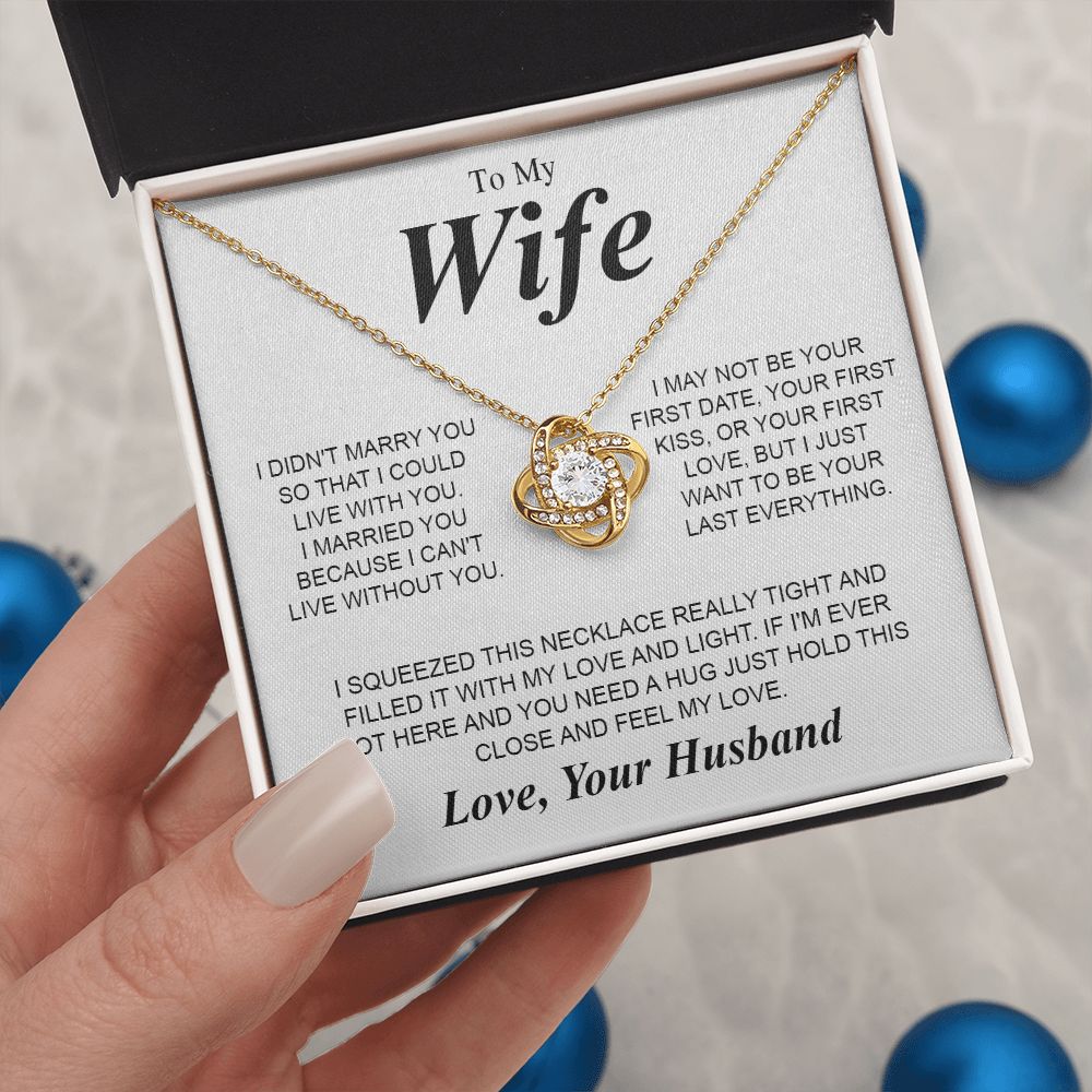 To My Beautiful Soulmate Necklace Gifts for Wife from Husband, Soulmate Valentine Gifts, Gift for Soulmate Necklace Message Card and Necklace Gift Box Gift Box Styles on Birthday, Wedding, Anniversary, Valentine Love knot Thang