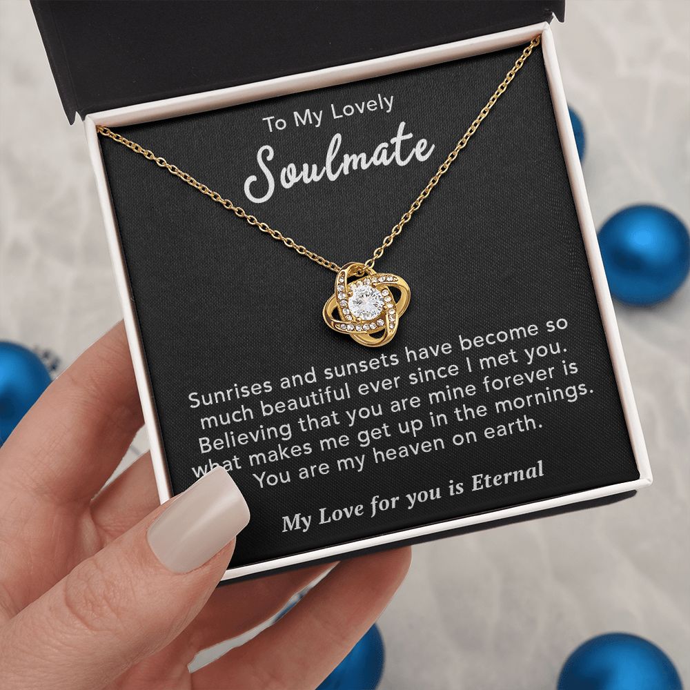 To My Lovely Wife Necklace Gift From Husband To My Badass Wife Pendant Valentine Jewelry with Message Card and Gift Box. Gift for Wife. Necklace Gift Set for Wife Necklace Gifts Box Gift Box Styles Love knot Thang