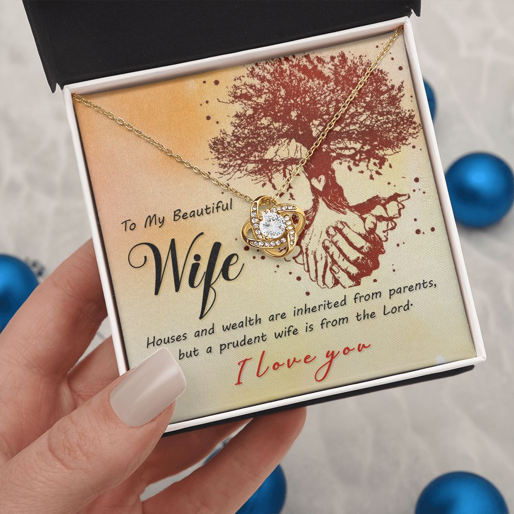 Couples Gifts, Beautiful Wife Necklace Gifts From Husband, Wedding Anniversary Jewelry For Wife From Husband, Wife Birthday From Husband, To My Soulmate Message Card and Gift Box styles On Birthday, Christmas, Anniversary  Love knot Thang