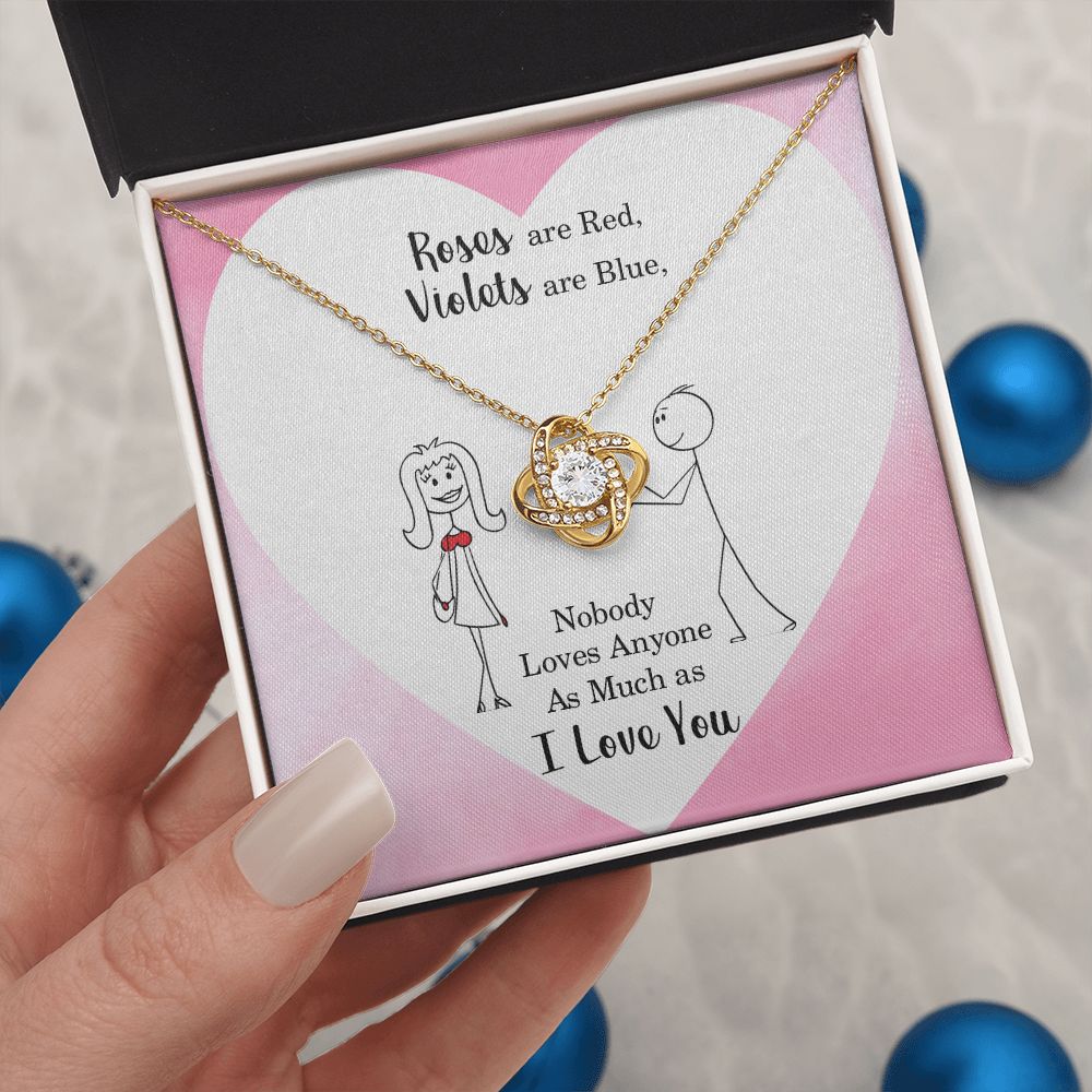 Couples Gifts Necklace To My Better Half Necklace Gifts For My Wife, Happy Anniversary My Love, Love Knot Meaningful Necklace Message Card and Gift Box Styles on Birthday, Christmas, Anniversary Love knot Thang
