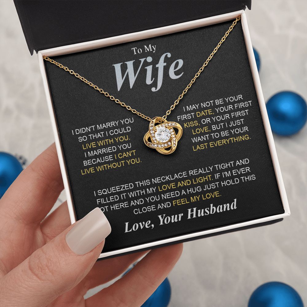 To My Beautiful Soulmate Necklace Gifts for Wife from Husband, Soulmate Valentine Gifts, Gift for Soulmate Message Card and Necklace Gift Box Gift Box Styles on Birthday, Wedding, Anniversary, Valentine Love knot Thang