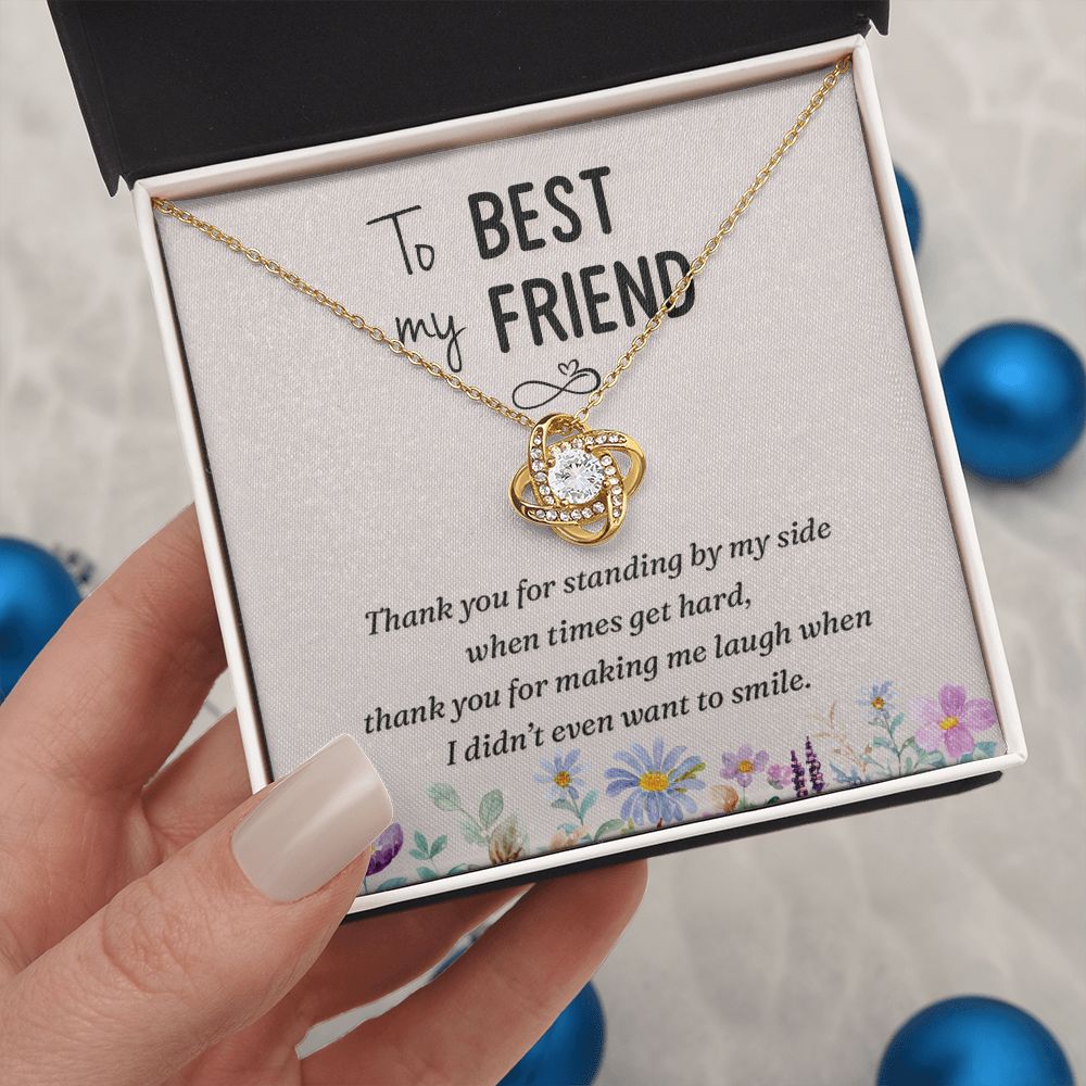 To My Best Friend On Her Wedding Day Necklace, Soul Sisters Necklace, BFF Necklace, Best Friend Gift Jewelry, Long Distance, Friends, Meaningful Necklace Message Card and Gift Box Styles on Birthday, Christmas, Anniversary  Love knot Thang