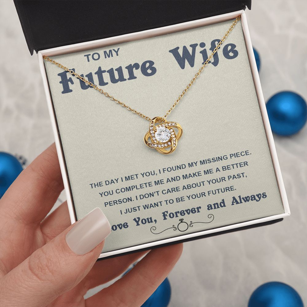 Soulmate Necklace For Women, Soulmate Gifts For Her, Future Wife Necklace, Necklaces For Girlfriend, To My Wife Necklace, Wife Necklace From Husband, Necklace Message Card and Gift Box Styles on Birthday, Christmas, Valentine Love knot Thang