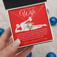 To My Beautiful Wife Necklace For Women, Funny Gifts For Girlfriend,Valentine Presents For Girlfriend, Best Birthday Meaningful Gift Ideas For Wife, Women Romantic Jewelry For Her Anniversary Message Card and Gift Box Styles Love knot Thang