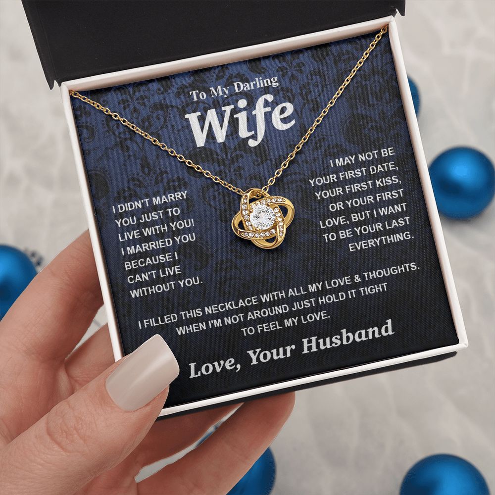 Valentine Gifts for Wife Necklace from Husband- Gifts for Wife from Husband, Wedding Gifts for Her Gifts Soulmate Message Card and Necklace Gift Box Gift Box Styles on Birthday, Wedding, Anniversary, Valentine Love knot Thang