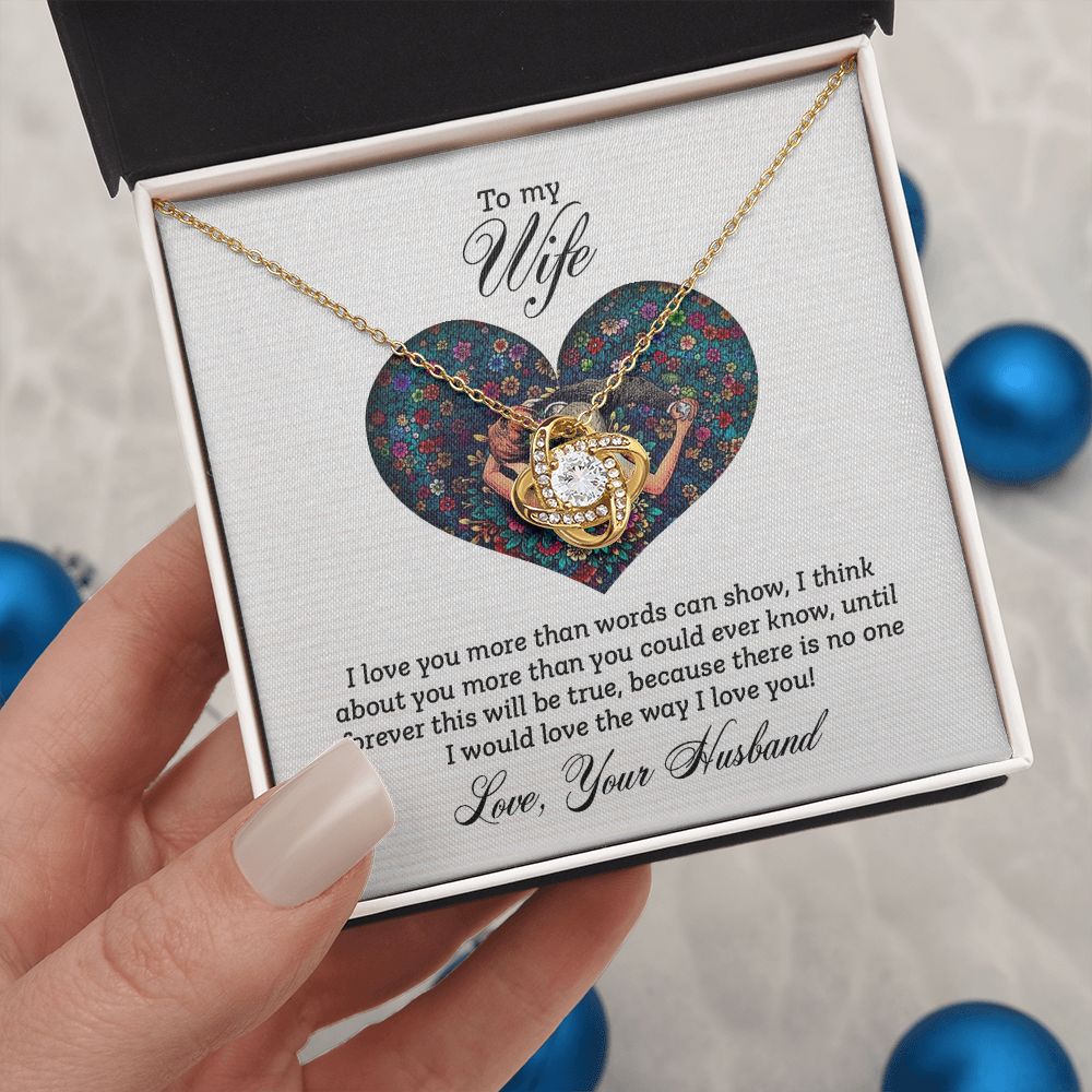 To My Wife Every Passing Second Gift Wife From Husband, Jewelry For Women, Jewelry For Wife, Love Knot Meaningful Necklace Message Card and Gift Box Styles on Birthday, Christmas, Anniversary Love knot Thang