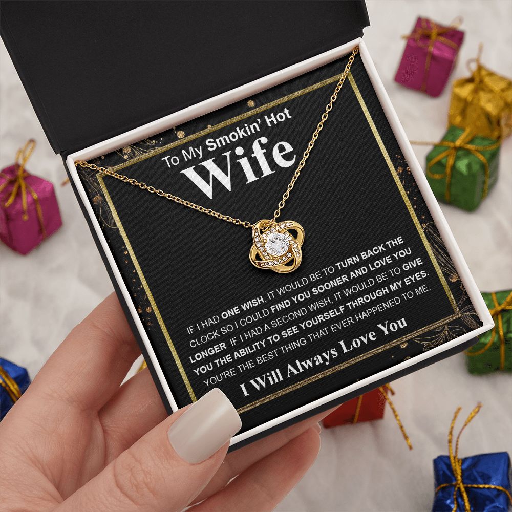 Gifts For Wife Birthday Gifts From Husband Necklace Valentines Day, Necklace for Future Soulmate, Valentine Necklace Jewelry for Wife Necklace Gifts from Husband - Soulmate Gift Necklace with Message Card and Gift Box Love knot Thang