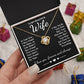 To My Beautiful Wife Necklace Gifts, Soulmate for Wife Birthday Gifts from Husband, Valentine for Women, Soulmate Gifts, Message Card and Necklace Gifts Box Gift Box Styles on Birthday, Wedding, Anniversary, Valentine Love knot Thang
