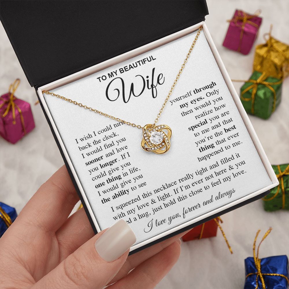 To My Soulmate Necklace Gift for Her, Soulmate Gifts From Husband, Necklaces For Wife From Husband To My Soulmate Necklace Message Card and Necklace Gift Box Gift Box Styles on Birthday, Wedding, Anniversary, Valentine Love knot Thang