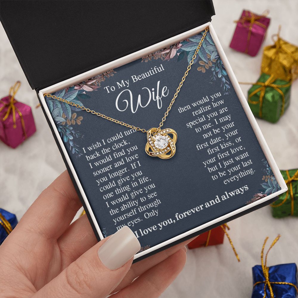 To My Beautiful Soulmate Necklace Gift For Her, Wife Gifts From Husband, Valentine Gifts For Wife From Husband To My Wife Necklace Message Card and Necklace Gift Box Gift Box Styles on Birthday, Wedding, Anniversary, Valentine Love knot Thang