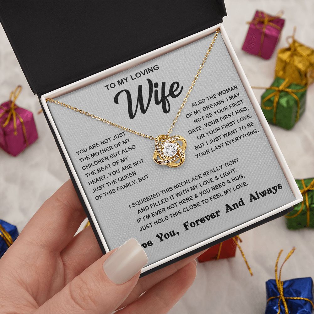 Soulmate Necklace For Women, To My Wife, Soulmate Gifts For Her, Future Wife Necklace, Necklaces For Girlfriend, To My Wife Necklace, Wife Necklace From Husband Necklace Message Card and Gift Box Styles on Birthday, Christmas, Valentine Love knot Thang