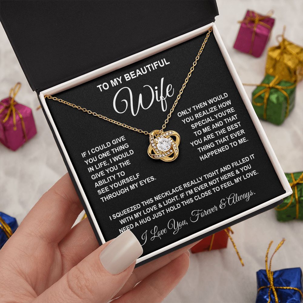 Soulmate Necklace Gifts From Husband, For Wife From Husband, Wife Gifts From Husband, Necklaces For Wife From Husband To My Wife Necklace Message Card and Necklace Gift Box Gift Box Styles on Birthday, Wedding, Anniversary, Valentine Love knot Thang