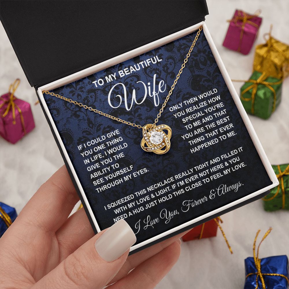 Soulmate Necklace Gifts From Husband, For Soulmate From Husband, Wife Gifts From Husband, Necklaces For Wife From Husband To My Wife Necklace Message Card and Necklace Gift Box Gift Box Styles on Birthday, Wedding, Anniversary, Valentine Love knot Thang