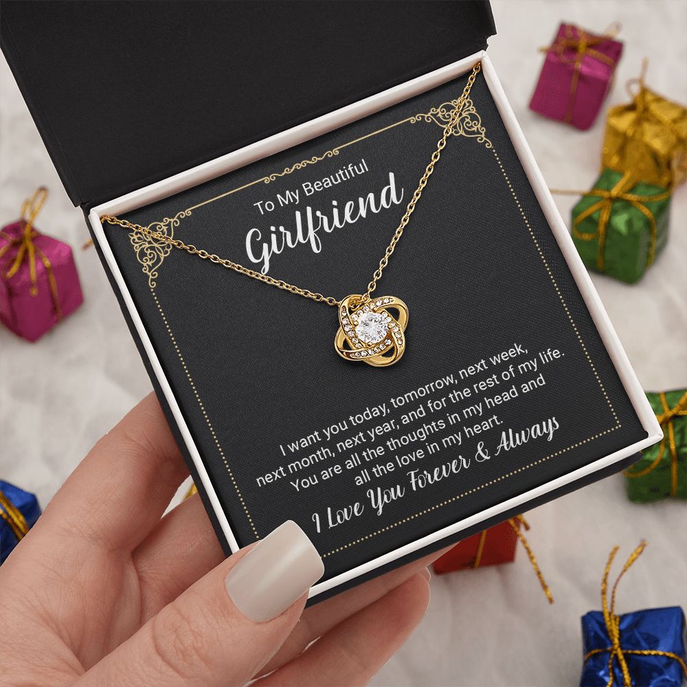to My Future Wife Necklace, to my Wife, Necklaces For Wife From Husband With, Meaningful Necklace Message Card and Gift Box Styles on Birthday, Christmas, Anniversary  Love knot Thang