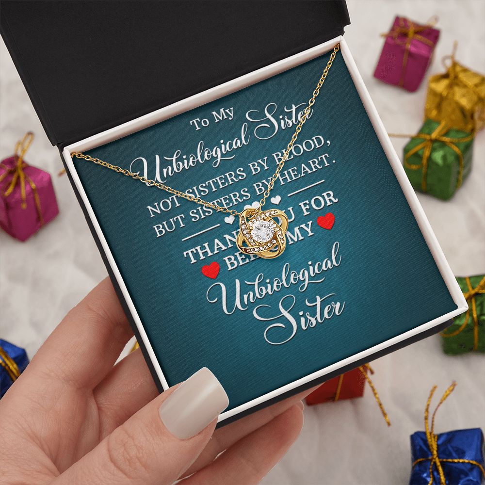 Wife Necklace Gifts From Husband, Wedding Anniversary Jewelry For Wife From Husband, Wife Birthday Gifts From Husband, To My Unbiological Sister Message Card and Gift Box styles On Birthday, Christmas, Anniversary Love knot Thang