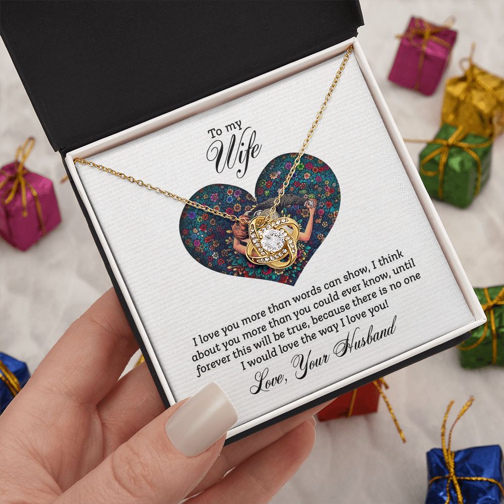 To My Wife Every Passing Second Gift Wife From Husband, Jewelry For Women, Jewelry For Wife, Love Knot Meaningful Necklace Message Card and Gift Box Styles on Birthday, Christmas, Anniversary Love knot Thang