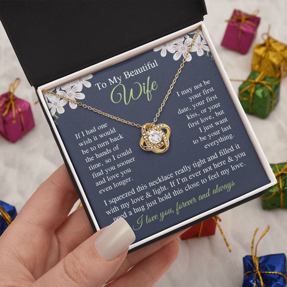 Wife Necklace Gift for Her, Soulmate Jewelry, Necklace for Future Soulmate, Valentine Anniversary Jewelry for Wife Necklace Gifts from Husband - Soulmate Gift Necklace with Message Card and Gift Box Love knot Thang