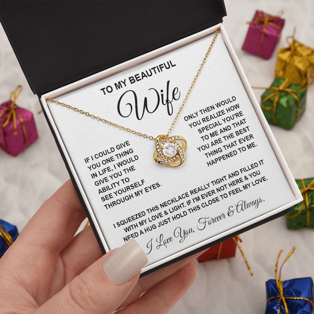 Soulmate Necklace Gifts From Husband, For Soulmate From Husband, Wife Gifts From Husband, Necklaces For Soulmate From Husband To My Wife Necklace Message Card and Necklace Gift Box Gift Box Styles on Birthday, Wedding, Anniversary, Valentine Love knot Tha