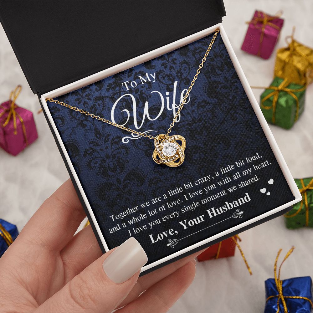 Valentine Gifts To My Soulmate Necklace Gifts for Wife from Husband, Wife Anniversary Gifts, Gift for Soulmate Necklace Message Card and Necklace Gift Box Gift Box Styles on Birthday, Wedding, Anniversary, Valentine Love knot Thang
