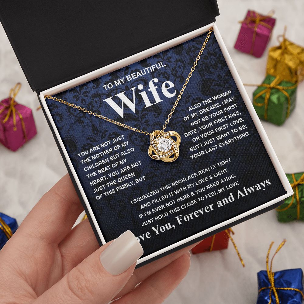 Gifts For Wife Birthday Gifts From Husband Necklace Valentines Days, Necklace for Future Soulmate, Wedding Necklace Jewelry for Wife Necklace Gifts from Husband - Soulmate Gift Necklace with Message Card and Gift Box Love knot Thang