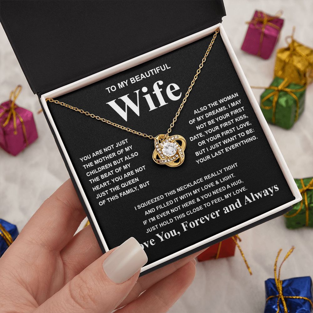 Gifts For Wife Birthday Gifts From Husband Necklace Valentines Days, Necklace for Future Soulmate, Anniversary Necklace Jewelry for Wife Necklace Gifts from Husband - Soulmate Gift Necklace with Message Card and Gift Box Love knot Thang