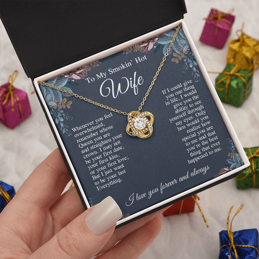 To My Beautiful Soulmate Necklace, Valentine Anniversary Jewelry Gifts for Women, Anniversary Gifts For Wife From Husband To My Wife Necklace Message Card and Necklace Gift Box Gift Box Styles on Birthday, Wedding, Anniversary, Valentine Love knot Thang