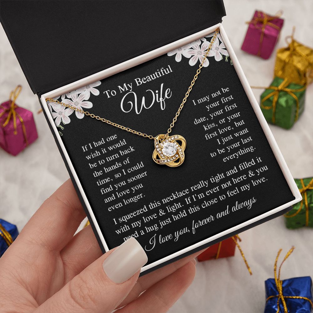 Wife Necklace Gift for Her, Soulmate Jewelry, Necklace for Future Soulmate, Wedding Valentine Jewelry for Wife Necklace Gifts from Husband - Soulmate Gift Necklace with Message Card and Gift Box Love knot Thang