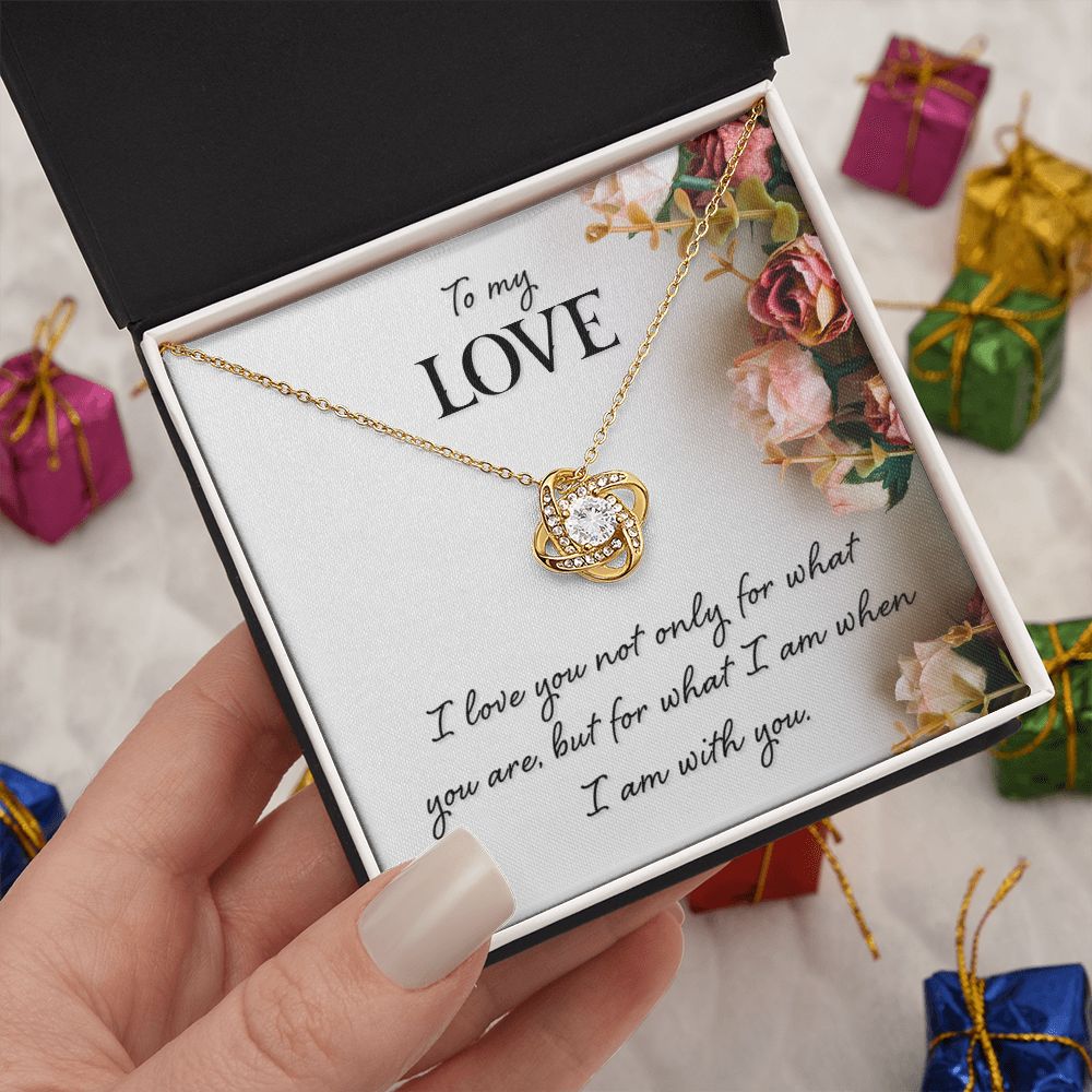 To My Love Necklace I Love You Not Only Gifts For Her Unique Necklaces For Wife From Valentines Day Anniversary Birthday For Her, Love Knot Meaningful Necklace Message Card and Gift Box Styles on Birthday, Christmas, Anniversary Love knot Thang