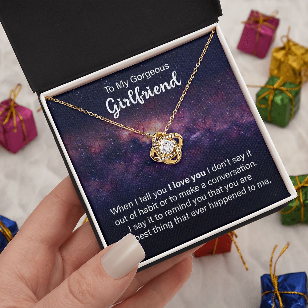 Couples Gifts, Gorgeous Girlfriend Necklace Gifts From Husband, Wedding Anniversary Jewelry For Wife From Husband, Wife Birthday From Husband, To My Soulmate Message Card and Gift Box styles On Birthday, Christmas, Anniversary  Love knot Thang