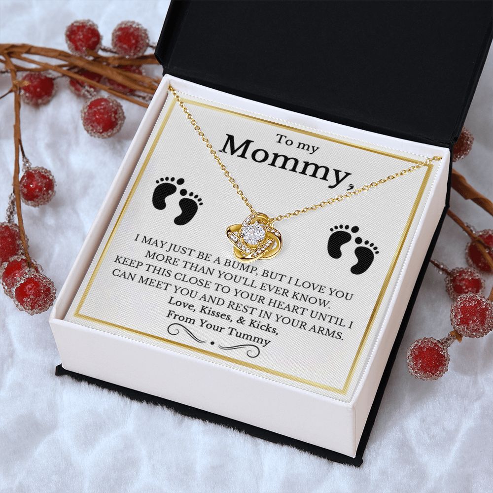 Gift for New Mom, Baby Feet Heart Necklace Baby Gift Set, To My Mommy, Necklaces For Women, Gifts for Mom, Baby Shower Gifts, Mommy to be Gifts, Pregnancy Gifts for First Time Moms, Mothers Day Gifts for New Mothers, Mother's Day Gi LOVE KNOT