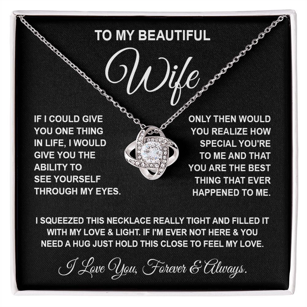 Soulmate Necklace Gifts From Husband, For Wife From Husband, Wife Gifts From Husband, Necklaces For Wife From Husband To My Wife Necklace Message Card and Necklace Gift Box Gift Box Styles on Birthday, Wedding, Anniversary, Valentine Love knot Thang