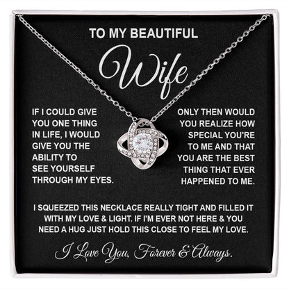 Soulmate Necklace Gifts From Husband, For Wife From Husband, Wife Gifts From Husband, Necklaces For Wife From Husband To My Wife Necklace Message Card and Necklace Gift Box Gift Box Styles on Birthday, Wedding, Anniversary, Valentine Love knot Thang