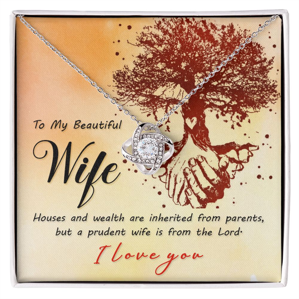 Couples Gifts, Beautiful Wife Necklace Gifts From Husband, Wedding Anniversary Jewelry For Wife From Husband, Wife Birthday From Husband, To My Soulmate Message Card and Gift Box styles On Birthday, Christmas, Anniversary  Love knot Thang