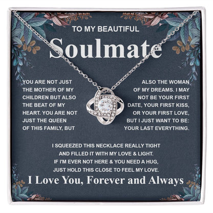 Gifts For Soulmate Birthday Gifts From Husband Necklace Valentines Days, Necklace for Future Soulmate, Birthday Wedding Jewelry for Wife Necklace Gifts from Husband - Soulmate Gift Necklace with Message Card and Gift Box Love knot Thang
