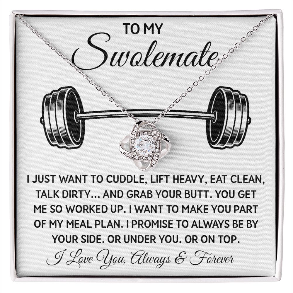 To My Swolemate, Gift For Swolemate Necklace I Love You Always & Forever Jewelry For Best Friend, Valentine Gifts To My Swolemate Necklace Message Card and Gift Box Styles on Birthday, Christmas, Wedding, Anniversary  Love knot Thang