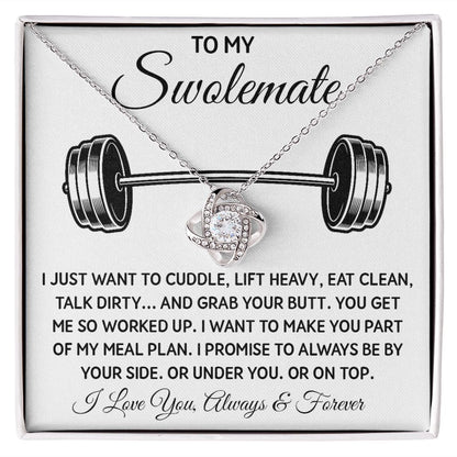To My Swolemate, Gift For Swolemate Necklace I Love You Always & Forever Jewelry For Best Friend, Valentine Gifts To My Swolemate Necklace Message Card and Gift Box Styles on Birthday, Christmas, Wedding, Anniversary  Love knot Thang