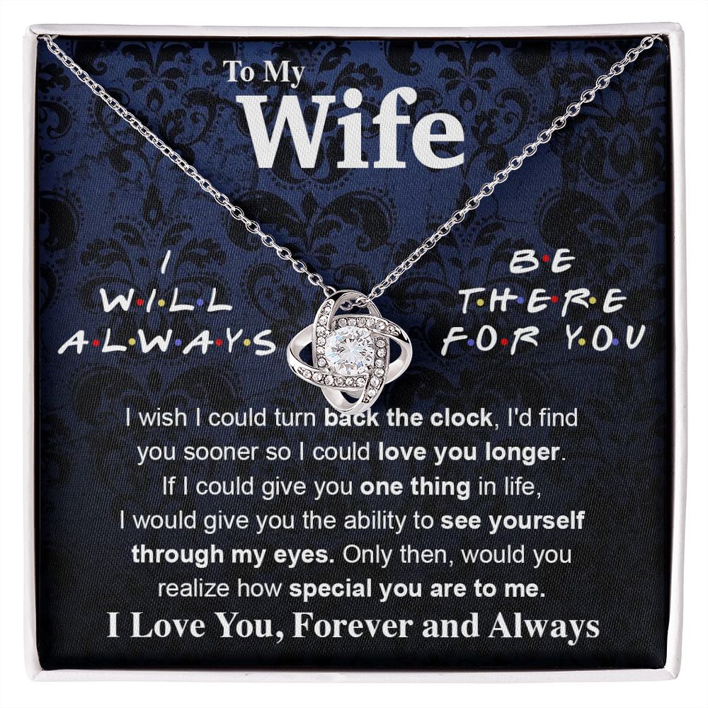 To My Wife Necklace To My Future Wife Necklace Gifts, Promise Necklace For Her, Fiance Gifts For Her, Valentine Necklace Gifts For Soulmate From Husband With Message Card Box LED, Soulmate Necklace For Women, To My Wife Necklace Love knot Thang