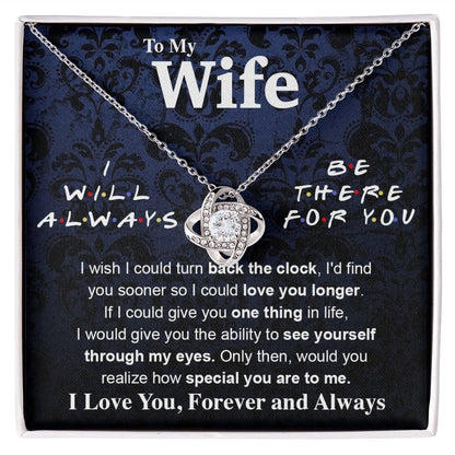 To My Wife Necklace To My Future Wife Necklace Gifts, Promise Necklace For Her, Fiance Gifts For Her, Valentine Necklace Gifts For Soulmate From Husband With Message Card Box LED, Soulmate Necklace For Women, To My Wife Necklace Love knot Thang
