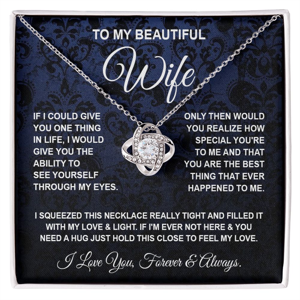 Soulmate Necklace Gifts From Husband, For Soulmate From Husband, Wife Gifts From Husband, Necklaces For Wife From Husband To My Wife Necklace Message Card and Necklace Gift Box Gift Box Styles on Birthday, Wedding, Anniversary, Valentine Love knot Thang
