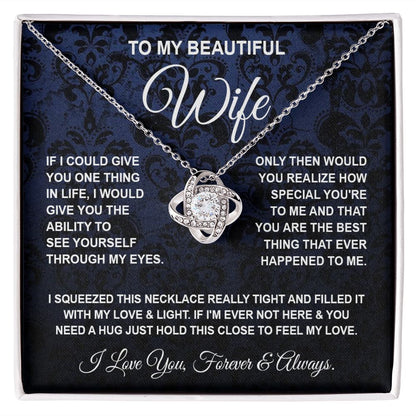 Soulmate Necklace Gifts From Husband, For Soulmate From Husband, Wife Gifts From Husband, Necklaces For Wife From Husband To My Wife Necklace Message Card and Necklace Gift Box Gift Box Styles on Birthday, Wedding, Anniversary, Valentine Love knot Thang