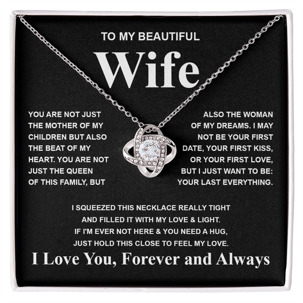 Gifts For Wife Birthday Gifts From Husband Necklace Valentines Days, Necklace for Future Soulmate, Anniversary Necklace Jewelry for Wife Necklace Gifts from Husband - Soulmate Gift Necklace with Message Card and Gift Box Love knot Thang
