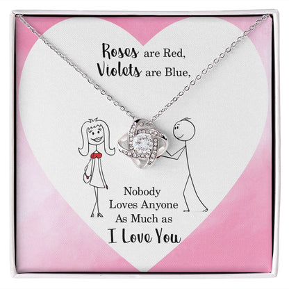 Couples Gifts Necklace To My Better Half Necklace Gifts For My Wife, Happy Anniversary My Love, Love Knot Meaningful Necklace Message Card and Gift Box Styles on Birthday, Christmas, Anniversary Love knot Thang