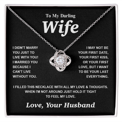 Valentine Gifts for Wife Necklace from Husband- Gifts for Wife from Husband, Valentine Gifts for Her Gifts Soulmate Message Card and Necklace Gift Box Gift Box Styles on Birthday, Wedding, Anniversary, Valentine Love knot Thang