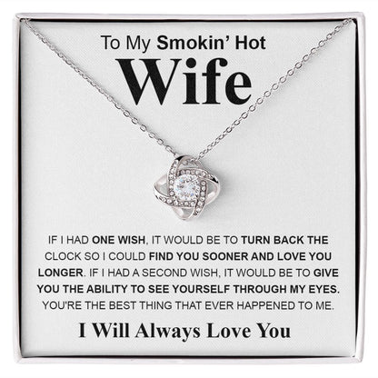 Gifts For Wife Birthday Gifts From Husband Necklace Valentines Day, Necklace for Future Soulmate, Wedding Anniversary Jewelry for Wife Necklace Gifts from Husband - Soulmate Gift Necklace with Message Card and Gift Box Love knot Thang