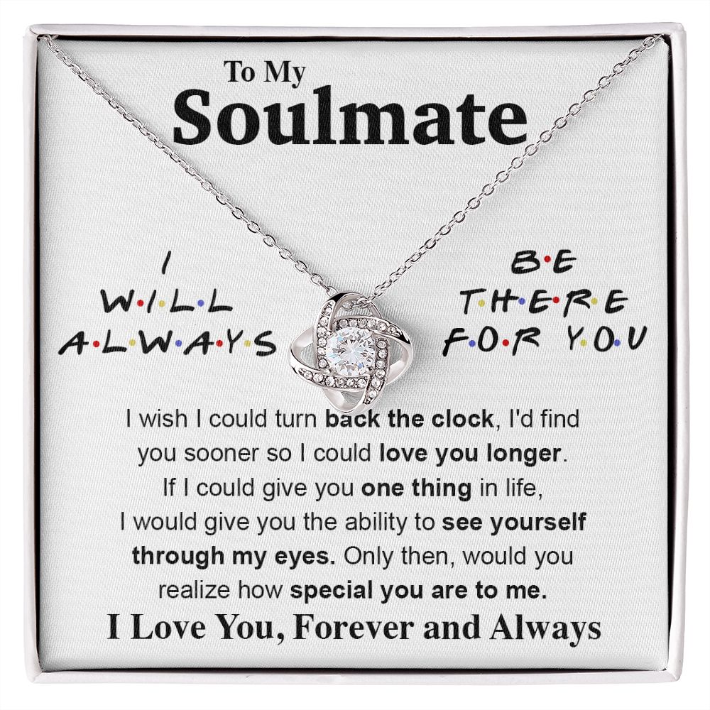 To My Soulmate Necklace To My Future Wife Gifts, Promise Necklace For Her, Fiance Gifts For Her, Valentine Gifts For Soulmate From Husband With Message Card Box LED, Soulmate Necklace For Women, To My Wife Necklace Love knot Thang