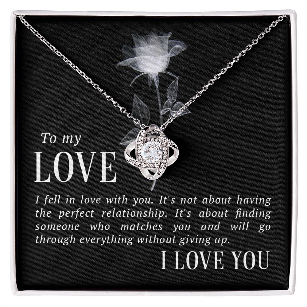 The Love Knot Necklace To My Love Knot Necklace, Happy First anniversary, Unique Gift from Husband, Best Jewelry for Wife, Necklace Message Card and Gift Box Styles on Birthday, Christmas, Anniversary  Love knot Thang