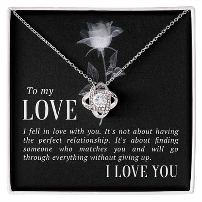 The Love Knot Necklace To My Love Knot Necklace, Happy First anniversary, Unique Gift from Husband, Best Jewelry for Wife, Necklace Message Card and Gift Box Styles on Birthday, Christmas, Anniversary  Love knot Thang