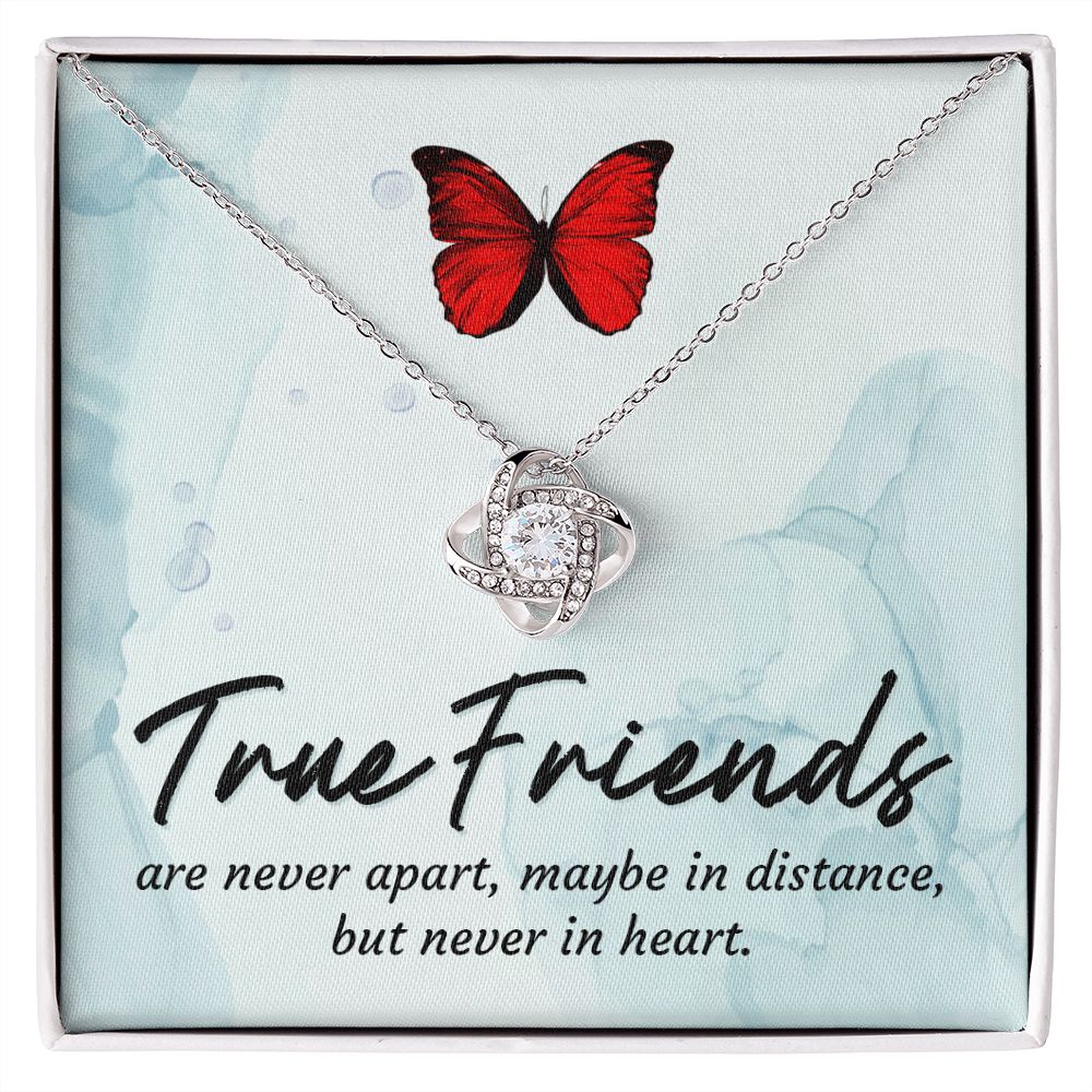To My True Girlfriend Necklace, Brother to Sister, Birthday For Sister from Brother, Love Knot Meaningful Necklace Message Card and Gift Box Styles on Birthday, Christmas, Anniversary Love knot Thang