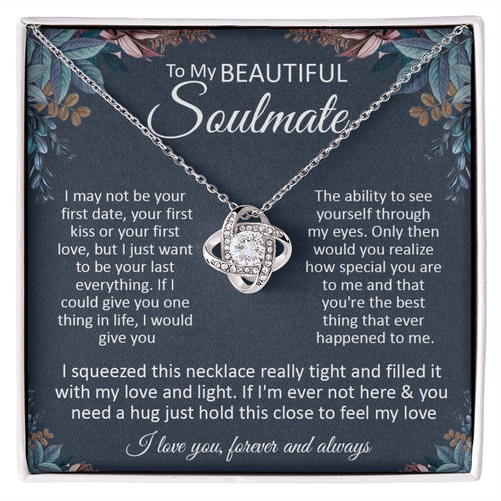 Couples Gifts, To My Dear Wife Necklace Gifts From Husband, Wedding Anniversary Jewelry For Wife From Husband, Wife Birthday From Husband, Necklace Custom Name Message Card and Gift Box Styles on Birthday, Christmas, Wedding, Anniversary\ Love knot Thang